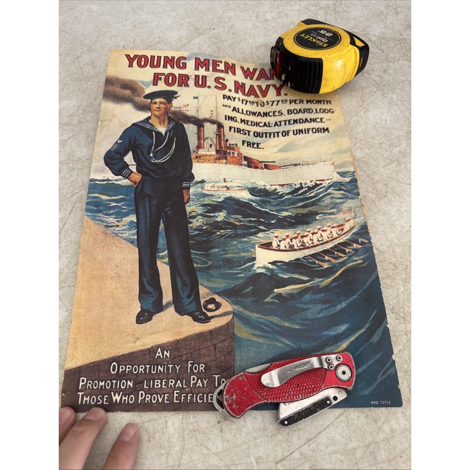 Young Men Wanted For US Navy Recruitment Poster 14 X 10 14$
